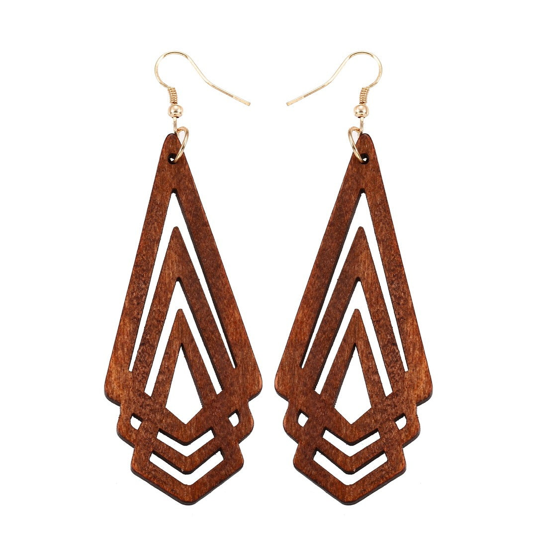 Wooden earring pendant